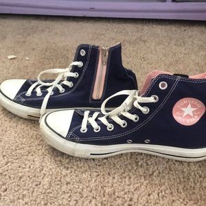 Purple/Pink Zip Up High Top Converse Sz 10